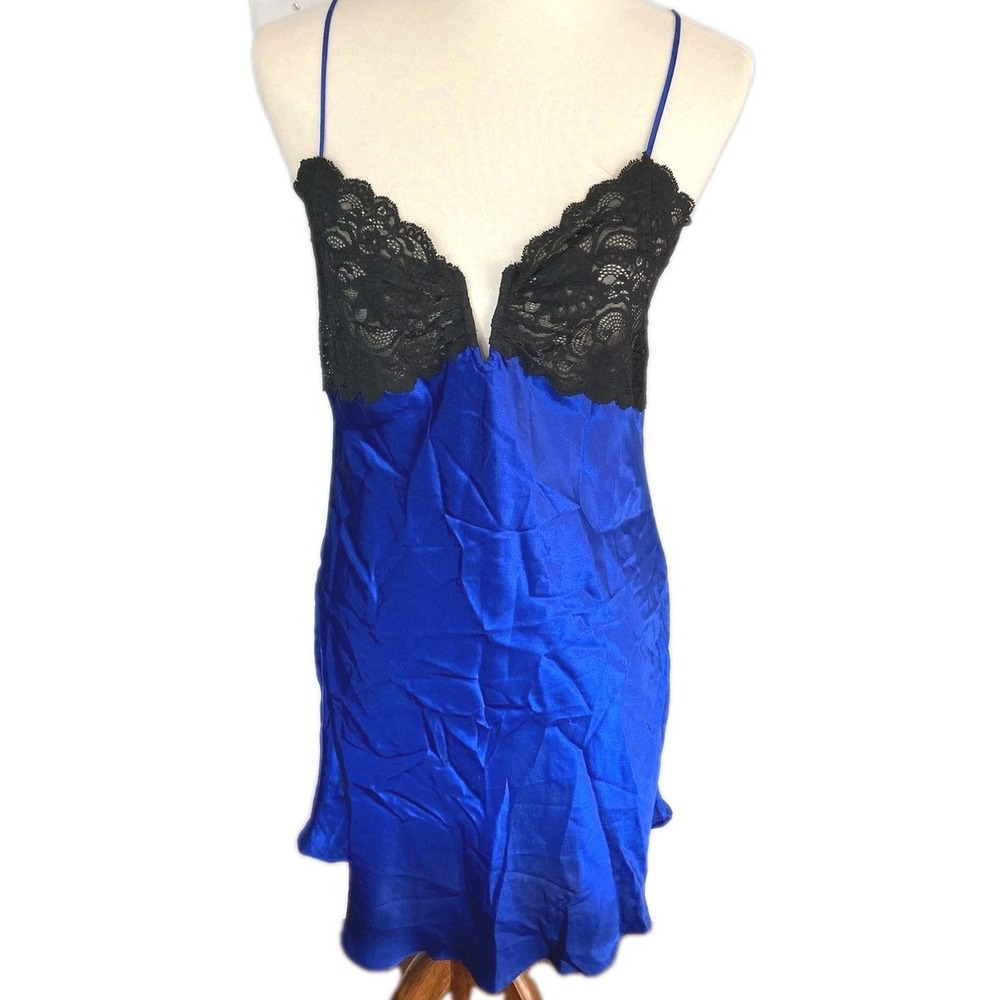 Vtg Victorias Secret Gold Label Women S/M Babydoll Satin Lace Chemise Nightie